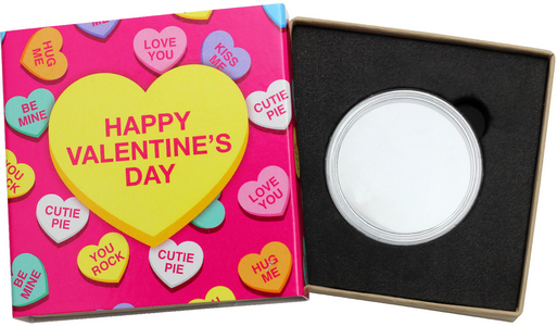 SilverTowne Natural Kraft Paper Gift Box with Candy Hearts Box Sleeve & Capsule - Product Packaging [Add $5.00]